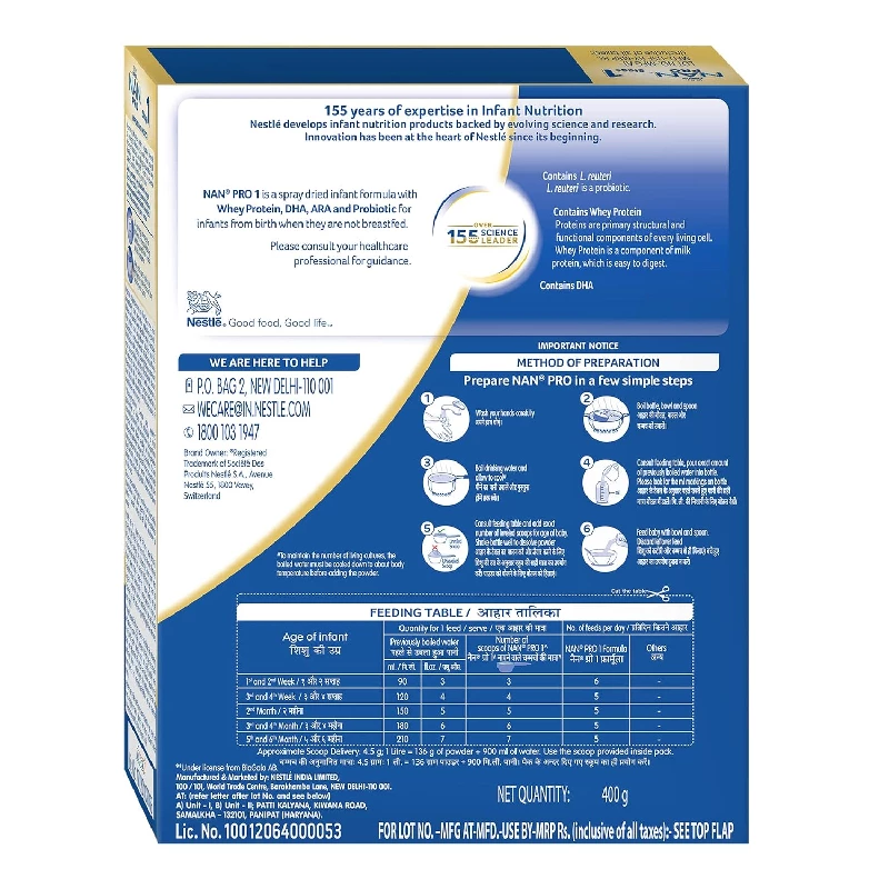 Nestle Nan Pro 1 Infant Formula With Probiotic, 400 g-2.webp